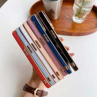 Auramma Collections Classy Rose Gold Solid Color Blue Red Black White Nude Pink Purple MagSafe Case iPhone 14 13 12 11 Pro Max Plus Mini