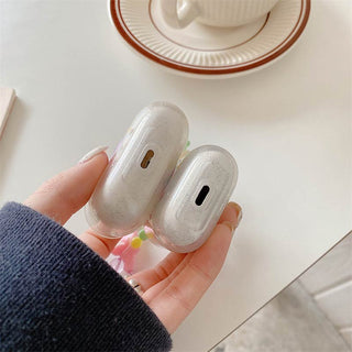 Auramma Collections Clear Glitter Y2K 90s Style Groovy Heart Colorful Flower Butterfly Beaded Charm Soft TPU Case AirPods 1 2 3 Pro