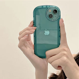 Auramma Collections Clear Round Colorful Blue Pink Purple Yellow Black White TPU iPhone Case
