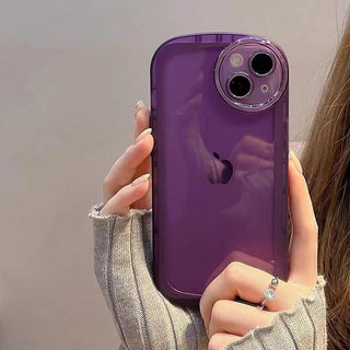 Auramma Collections Clear Round Colorful Blue Pink Purple Yellow Black White TPU iPhone Case