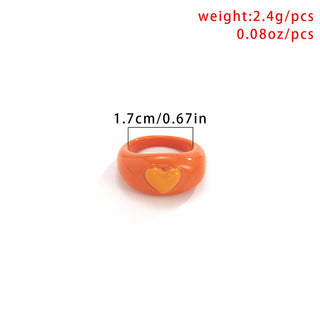 Auramma Collections 2022 Hottest Trend Color Block Bicolor Purple Orange Green Hot Pink Dark Red Coffee Resin Rings