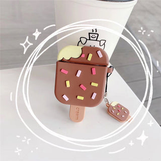 Auramma Collections Cute 3D Pink Strawberry Chocolate Ice Cream Bar Silicone Case for AirPods
