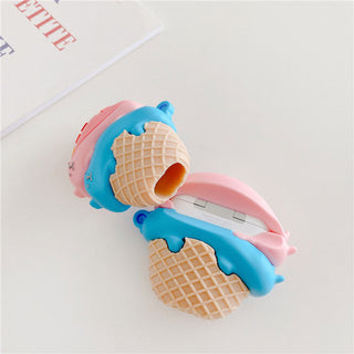 Auramma Collections Creative 3D Cotton Candy Ice Cream AirPods 1 2 Pro Case