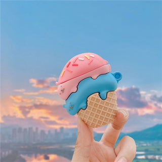 Auramma Collections Creative 3D Cotton Candy Ice Cream AirPods 1 2 Pro Case