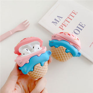 Auramma Collections Creative 3D Cotton Candy Ice Cream AirPods 1 2 Pro Case