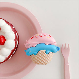 Auramma Collections Creative 3D Cotton Candy Ice Cream AirPods 1 2 Pro Case