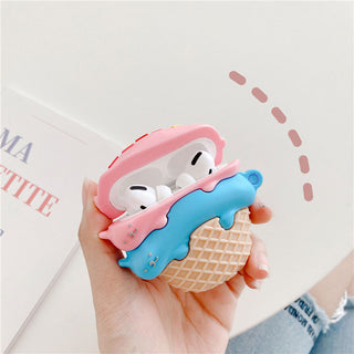 Auramma Collections Creative 3D Cotton Candy Ice Cream AirPods 1 2 Pro Case