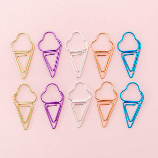 Auramma Collections Color Coated Heart Cactus Camera Diamond Bow Ice Cream Letter Planet Paper Clip