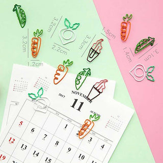 Auramma Collections Funny Cute Colorful Peas Radish Carrot Ice Cream Paper Clips
