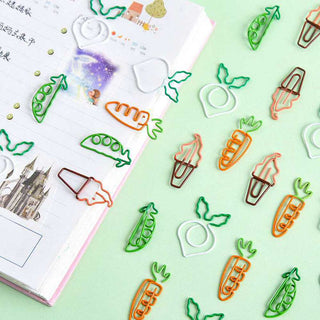 Auramma Collections Funny Cute Colorful Peas Radish Carrot Ice Cream Paper Clips