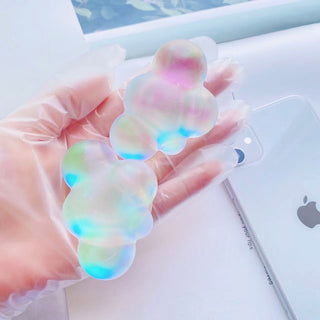 Auramma Collections Creative Dreamy Radiant Frosted Misty 3D Cloud Shaped Pull Out Phone Grip