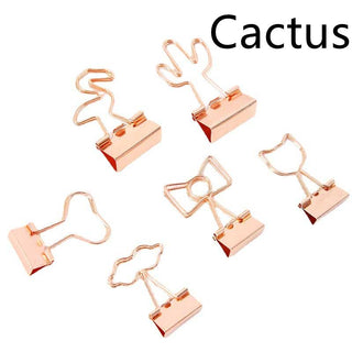Auramma Collections Cute Bow Cat Heart Lips Flamingo Shape Rose Gold Binder Clips