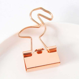 Auramma Collections Cute Bow Cat Heart Lips Flamingo Shape Rose Gold Binder Clips