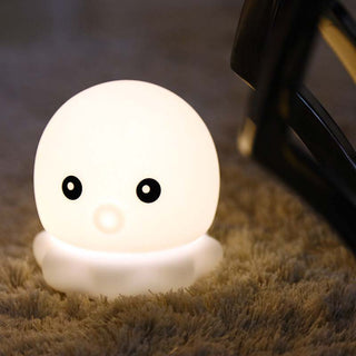 Auramma Collections Cute Portable Soft 3D Octopus Tap Night Light 7 Changing Colors