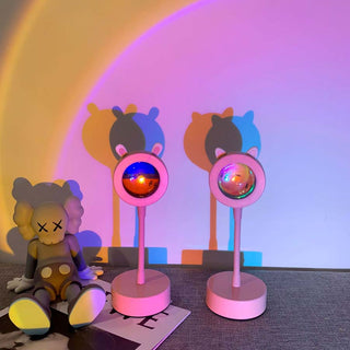 Auramma Collections Cute DIY Ears Mini Sunset Aesthetic Lamp Ambient Light