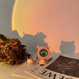 Auramma Collections Cute DIY Bunny Ears Mini Sunset Aesthetic Lamp Ambient Light