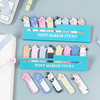 Auamma Collections Cute Funny Tilting Head Cat Face Sticky Index Labels