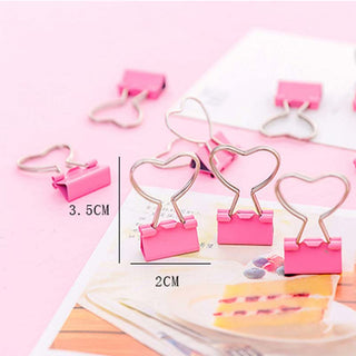 Auramma Collections Pink Hollow Heart Binder Clip