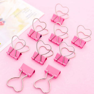 Auramma Collections Pink Hollow Heart Binder Clip