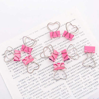Auramma Collections Pink Hollow Heart Binder Clip