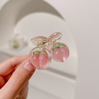 Auramma Collections Cute Juicy Summer Clear Pink Peaches Large Medium Small Hair Claw