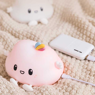 Auramma Collections Cute Portable 3D Smiling Cloud Tap Changing Color Baby Proof Night Light Ambient Lamp