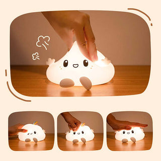 Auramma Collections Cute Portable 3D Smiling Cloud Tap Changing Color Baby Proof Night Light Ambient Lamp
