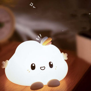 Auramma Collections Cute Portable 3D Smiling Cloud Tap Changing Color Baby Proof Night Light Ambient Lamp