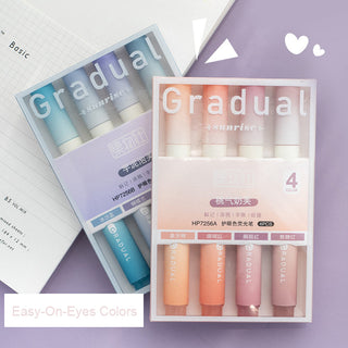 Auramma Collections Pastel Color Gradient Eye Soothing Blue Orange Pink Purple Highlighter Set