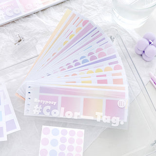 Auramma Collections Dreamy Pastel Gradient Color Sticky Label Notes Creative Planner Journel