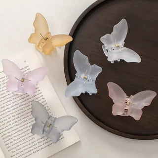 Auramma Collections Elegant Fairy Frosted Color Butterfly Hair Claw