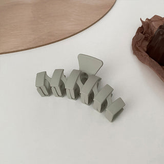 Auramma Collections Elegant Matte Cool Warm White Grey Khaki Dark Brown Zig Zag Style Hair Claw