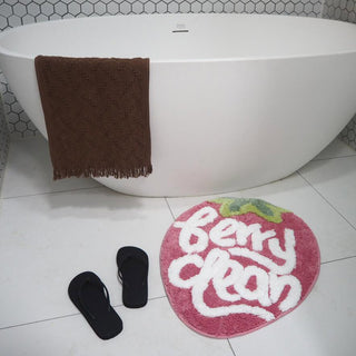 Auramma Collections Funky Kawaii Strawberry Shaped Berry Clean Bath Mat