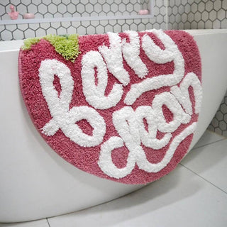 Auramma Collections Funky Kawaii Strawberry Shaped Berry Clean Bath Mat