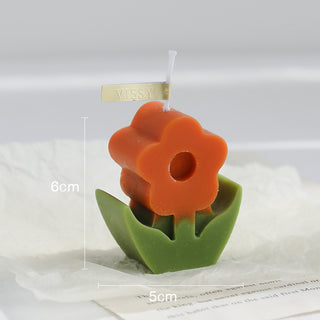 Auramma Collections Funky Kawaii Bicolor Pink Yellow Red Orange White Purple Flower Scented Candle