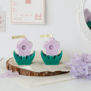 Auramma Collections Funky Kawaii Bicolor Pink Yellow Red Orange White Purple Flower Scented Candle