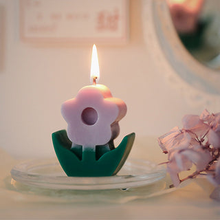 Auramma Collections Funky Kawaii Bicolor Pink Yellow Red Orange White Purple Flower Scented Candle