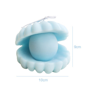 Auramma Collections Funky Kawaii Blue White Pink Green Yellow Pearl Oyster Seashell Scented Candle