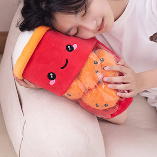 Auramma Collections Funky Kawaii Cute Blushing Goji Berry Tea Soft Fleece Plushie Removable Fluffy Orange Balls