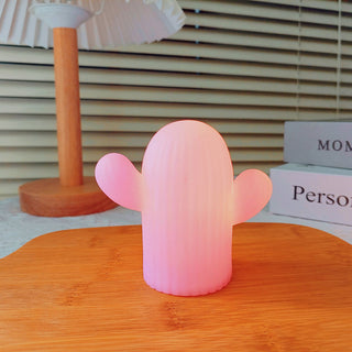 Auramma Collections Funky Kawaii Cute Mini Pink White Cactus Night Warm Ambient Light Living Bedroom Home Decor
