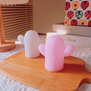 Auramma Collections Funky Kawaii Cute Mini Pink White Cactus Night Warm Ambient Light Living Bedroom Home Decor