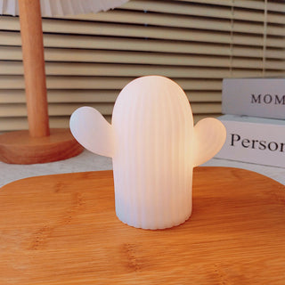 Auramma Collections Funky Kawaii Cute Mini Pink White Cactus Night Warm Ambient Light Living Bedroom Home Decor