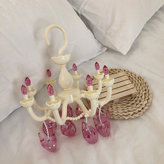 Auramma Collections Funky Kawaii Fancy Princess Chandelier Design Blue Mint Cream Purple Pink Drying Hanger Crystal Shaped Clips