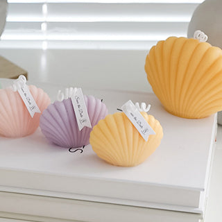 Auramma Collections Funky Kawaii Pastel Color Purple Pink Green Blue Yellow Mini Seashell Scented Candle
