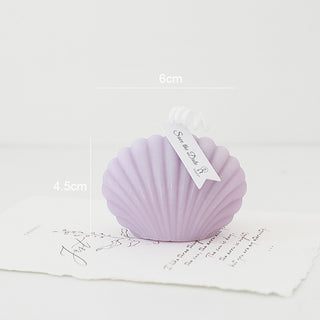 Auramma Collections Funky Kawaii Pastel Color Purple Pink Green Blue Yellow Mini Seashell Scented Candle