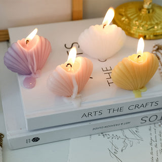 Auramma Collections Funky Kawaii Pastel Color Purple Pink Green Blue Yellow Mini Seashell Scented Candle