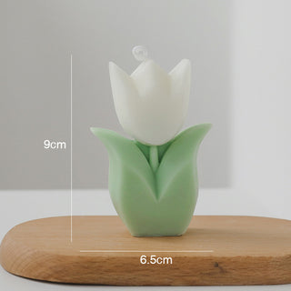 Auramma Collections Funky Kawaii Pastel Color Purple Pink Yellow Green Tulip Flower Scented Candle
