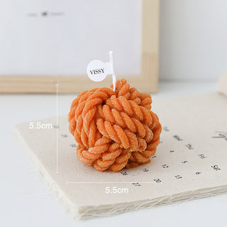 Auramma Collections Funky Kawaii Pastel Yellow Matcha Orange Olive Green Pink Purple Blue White Wool Yarn Ball Handmade Aromatherapy Scented Soy Wax Candle