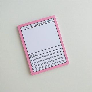 Auramma Collections Funky Kawaii Pink Frame Social Media Blog Music Screen Non Sticky Memo Note Pad Set