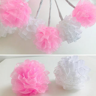 Auramma Collections Funky Kawaii Spring Elegant Pink White Blue Chiffon Hydrangea Flower Tree Night Ambient Desk Table Bedroom Living Room LED Light